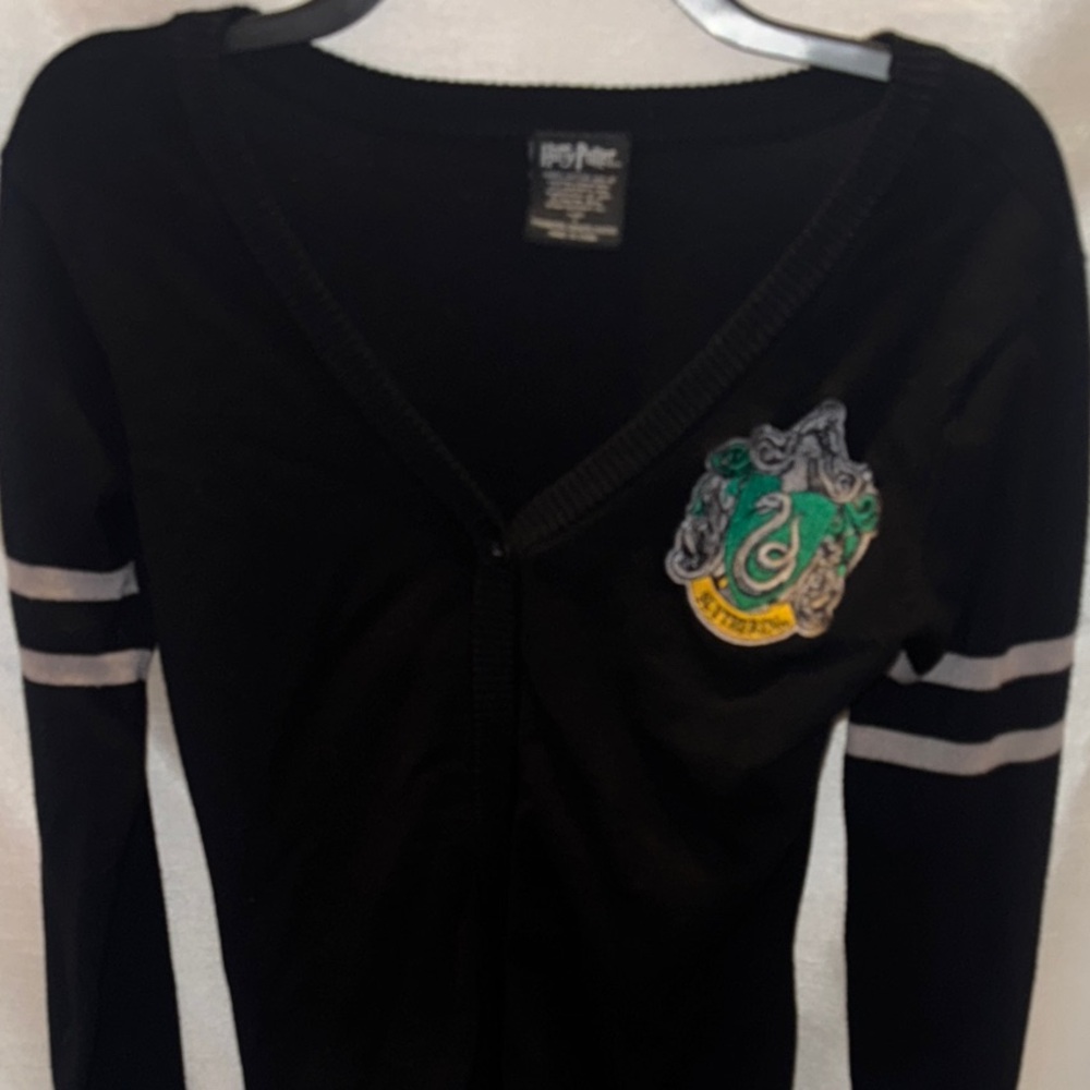 Warner Bros. Black Cardigan with Slytherin Crest Harry Potter black cardigan